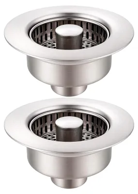Produktbild von Abflusssieb für Küchenspülen, 2 Stück Edelstahl, Stöpsel für Spülbecken, Spülbecken Sieb, Spülbecken Stöpsel, Zum Filtern von Speiseresten