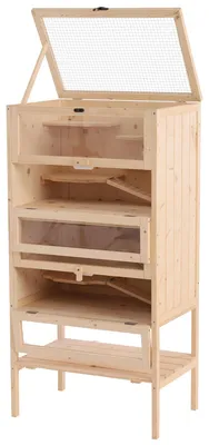 Immagine prodotto di Gabbia per criceti - Gabbia per roditori - Gabbia per topi - Alloggio per piccoli animali - Gabbia in legno - 5 piani - 10 piattaforme