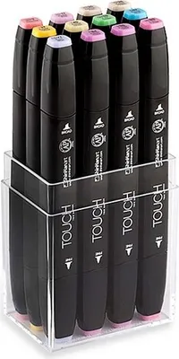 Produktbild von ShinHanart Touch Twin Marker Pastel Colors 12er Set Grafikmarker Box Design