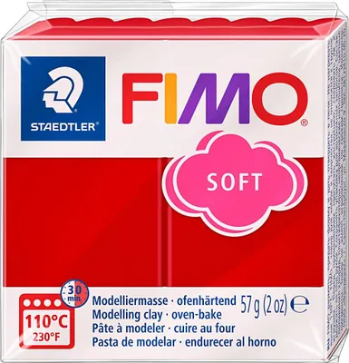 Zdjęcie produktu dla STAEDTLER® 8020-2 P Masa modelarska Fimo soft w kolorze świątecznej czerwieni