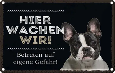 Produktbild von vianmo Blechschild 12x18 cm Tiere hier wachen wir eigene Gefahr Tier Haustier
