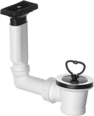Produktbild von ASW Ab-/Überlaufgarnitur 111234 1 1/2" x 70 mm, weiß, Überlaufrohr starr, Einlauf waagerecht