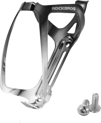 Produktbild von ROCKBROS Flaschenhalter Getränkehalter Fahrrad aus Aluminiumlegierung für Rennrad, Mountainbikes Leichtgewicht Schwarz Silber