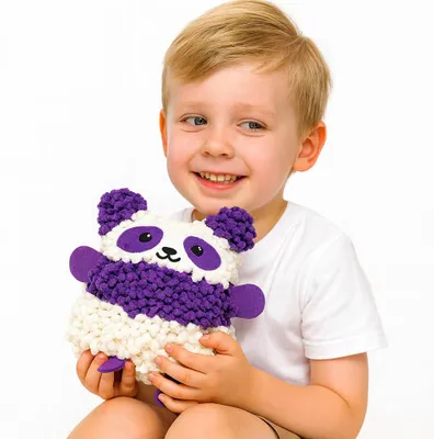 Image de Coussin au crochet Kit Ours - Kit complet Coudre un coussin Enfants dès 7 ans