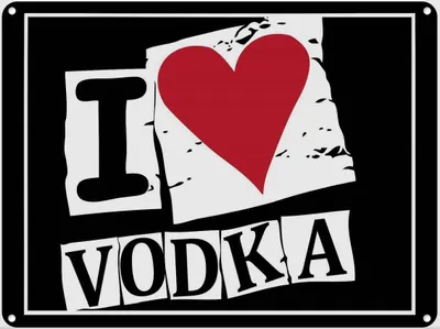 Produktbild von vianmo Blechschild 30x40 cm Alkohol I love Vodka (Herz)
