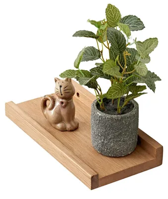 Obrázek produktu pro Nástěnná police z masivního dřeva, dubová, rozměry 30 x 10 cm