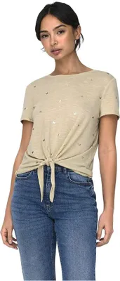 Produktbild von Only Isabella Life Kurzarm-t-shirt Mit V-ausschnitt Beige L Frau Beige L