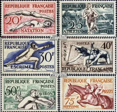 Produktbild von Briefmarken Frankreich 1953 Mi 978-983 (kompl.Ausg.) postfrisch Sportbilder