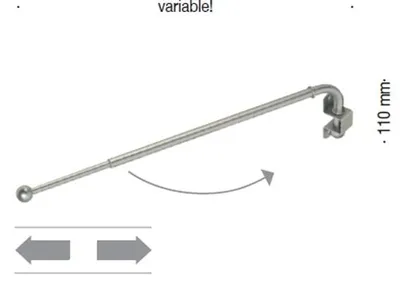 Produktbild von Schwenkstange Gardinenstange 35-60cm Edelstahloptik
