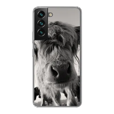 Produktbild von MuchoWow® Handyhülle Schutzhülle Hülle für Samsung Galaxy S22 Plus Schottischer Highlander - Schwarz - Weiß - Tiere Silikon Softcase Handy Hülle - Schutzabdeckung
