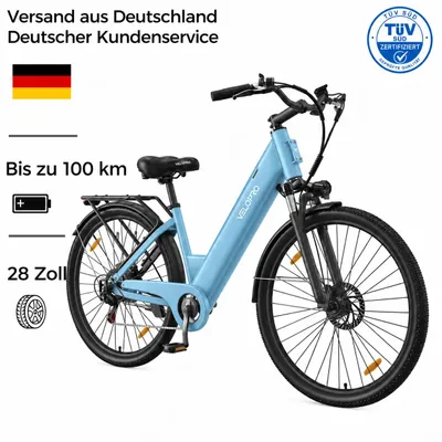Produktbild von VELOPRO C1 Pedelec 28 Zoll, 36V 13Ah Akku bis 50km Reichweite, Shimano 7-Gang, 250W