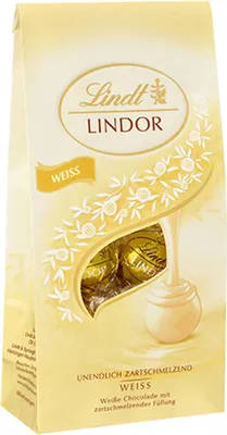 Produktbild von Lindt Lindor Beutel Weiss mit zartschmelzender Schokolade 136g