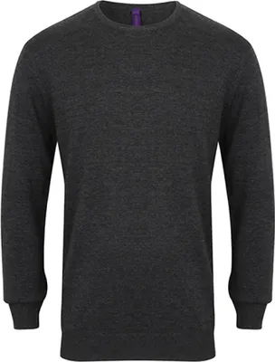 Produktbild von Henbury H725 | MenŽs Crew Neck Jumper - Farbe: Grey Marl - Größe: 4XL