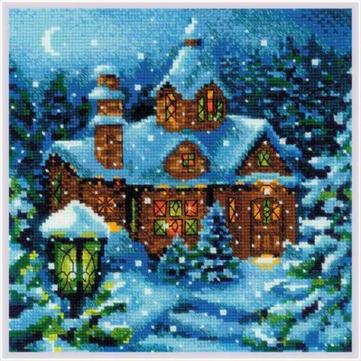 Produktbild von Riolis Kreuzstich-Set "Schnee im Wald", 20x20cm