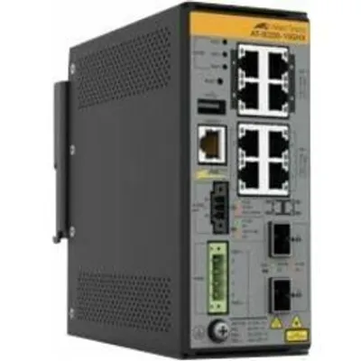 Produktbild von Allied Telesis AT IE220-10GHX - Switch - L2+ - managed - 8 x 10/100/1000Base-T + 2 x 1 Gigabit/10 Gigabit SFP+ (Uplink) - an DIN-Schiene montierbar, wandmontierbar - PoE++ (240 W)