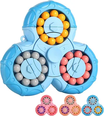 Productafbeelding van Magic bean roterende kubus - Creatieve puzzel in de vorm van een vingerkubus - Educatief speelgoed voor handdecompressie