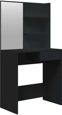 Obrázok produktu pre Toaletný stolík so zrkadlom čierny 74,5x40x141 cm