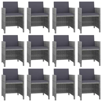 Image de vidaXL Ensemble de jardin 13 pièces avec coussins Poly Rattan Anthracite