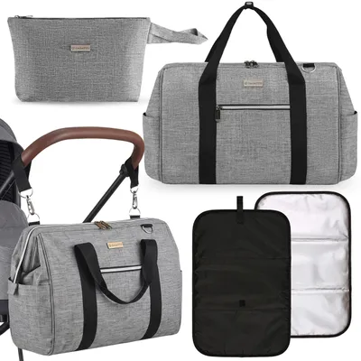 Produktbild von ZAGATTO wasserdichtes 3-in-1-Set, geräumige Kinderwagentasche mit Kulturtasche und Wickelunterlage, Komplettset