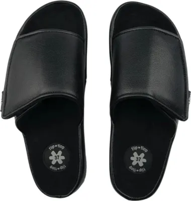 Produktbild von Damen Flip Flop Slide Klettverschluss schwarz leichtes Kunstleder 40