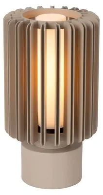 Zdjęcie produktu dla Lucide LAMBRES - Lampa stołowa - średnica 15 cm - 1 x E27 - Kolor taupe