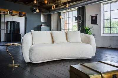 Produktbild von KAWOLA Sofa RADA 3-Sitzer Stoff cremeweiß
