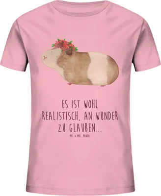 Produktbild von Mr. & Mrs. Panda Kleinkinder T-Shirt Meerschweinchen Weisheit 5-6 Jahre (110/116) - Baumwolle Pink - Geschenk, Wunder, Jungen, Wunderland, Mädchen, Kindershirt, Teenager