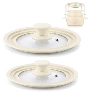 2 Universal-Topfdeckel für 16-20 cm und 24-28 cm, Glas, Silikon