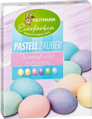 Produktbild von Heitmann Eierfarben Pastell Zauber Ostereier färben Kaltfärbung 6 Pastellfarben
