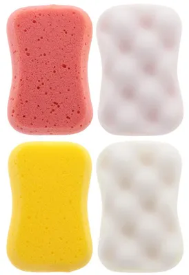 Obrázek produktu pro Měkká koupelová houbička – přírodní vlákno – houbička na peeling/masáž – sprchová houbička – 4 kusy – vysoce kvalitní materiál – houbička na tělo