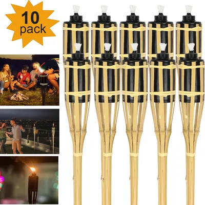 Produktbild von Wolketon Gartenfackeln Set Deko Fackeloel Docht 90cm Party 10x Fackeln Feuer Flammen