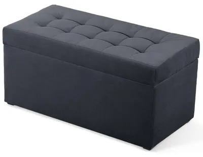 Produktbild von MG Design Polsterhocker Dunkelgrau 45x90 cm - Stauraum 100L, bis 300 kg, matt & pflegeleicht, für Wohnzimmer & Flur