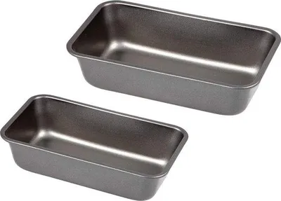 Zdjęcie produktu dla Formy do pieczenia chleba, 2-warstwowe, nieprzywierające, odporne na temperaturę do 250°C, zestaw 2 sztuk – szare – 27 x 13 x 7 cm i 32 x 13 x 7 cm