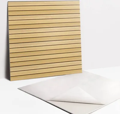 Produktbild von Fliesenaufkleber Set für Bad und Küche - 9 Fliesen Selbstklebend PVC - 30 x 30 - Helle Holzbretter