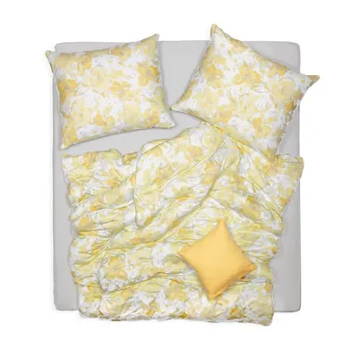 Obrázek produktu pro SCANquilt povlečení ART JERSEY renoir bíložlutošedá 100% dlouhovlákná česaná bavlna 140 x 200/70 x 90 cm