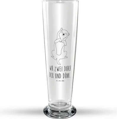 Produktbild von Mr. & Mrs. Panda Bierglas Hund Streicheln - Transparent - Geschenk, Hundeliebe, Hunde, Bier Glas, Süß, Weizenbier, Weizen, Sprüche, Bauch, Weißbierglas, Mr Mrs Weizenglas