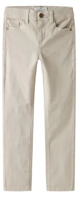 Zdjęcie produktu dla Spodnie chłopięce NAME IT, model Twill, bardzo wąski krój – rozmiar 98, kolor: szary (Oyster Gray)