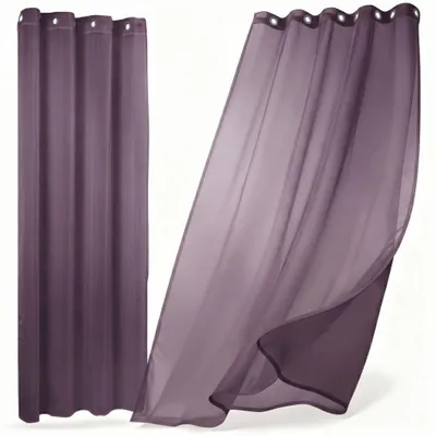 Image de Rideau Beautex Dolly transparent, au choix avec fixation à fronces ou à œillets, taille et couleur au choix, 140 x 240 cm, prune