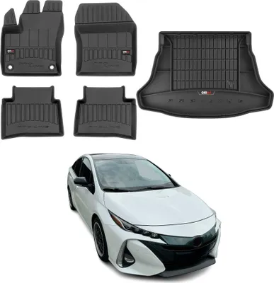 Obrázek produktu pro Sada koberečků a vložek do kufru OMAC pro Toyotu Prius 2015-2025 gumové černé 5x