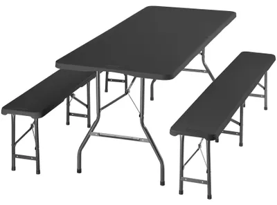 Obrázek produktu pro tectake® Sada pro venkovní posezení Panja, skládací, odolná povětrnostním vlivům, s pogumovanými rukojeťmi