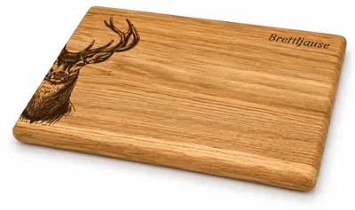 Produktbild von Camolo Frühstücksbrett Brettljause aus Eiche 30 x 20 cm mit Hirsch