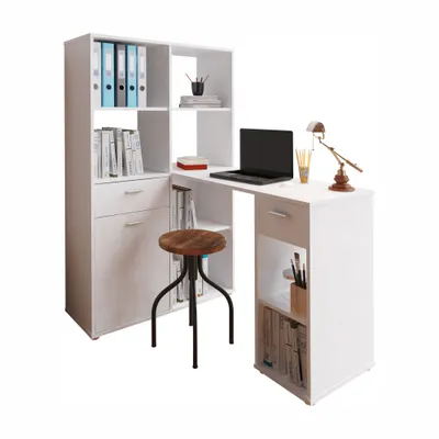Obrázok produktu pre MOB, Rohový PC stolík - Minnisi (biela)
