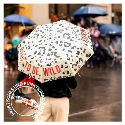 Produktbild von Faltbarer Regenschirm mit Leopardenmuster