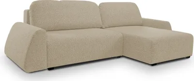 Produktbild von DomoHome Moderner Ecksofa ALMI mit Schlaffunktion Bettkasten Wellenfedern Komfortable Sitzpolsterung Elegantes Design Rechte Seite 160x275cm Cappucino
