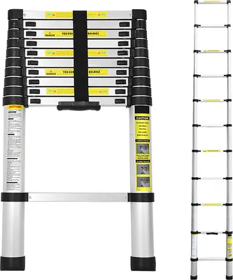 Image de Echelle télescopique Hengda 4,4 M Echelle d'appui Echelle pliante Echelle en aluminium Escabeau Echelle polyvalente