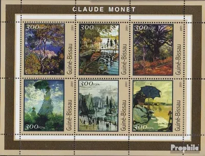 Produktbild von Briefmarken Guinea-Bissau 2001 Mi 1612-1617 Kleinbogen postfrisch Monet-Gemälde