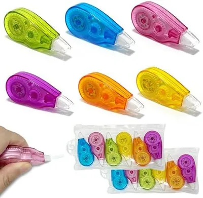 Produktbild von 18er Korrekturbänder Set, Mini Correction Tape mit Schutzkappe, 4 m x 5 mm Korrekturroller Korrekturmaus, Korrekturmaus in 6 Farben, für das Büro, das Home Office oder die Schule