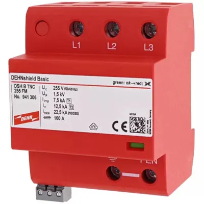 Image de Dehn 941306 DSH B TNC 255 FM Parafoudre combiné optique d'application DEHNshield (941306)