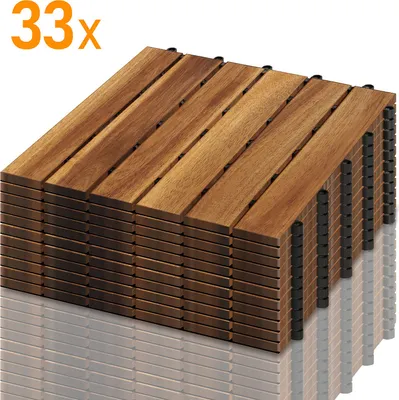 Obrázok produktu pre Dlažba z agátového dreva Yakimz 30x30cm, 6 lamiel 3m², dlažba na terasy a balkóny(33 kusov)