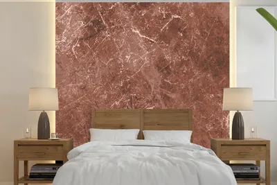 Produktbild von MuchoWow® Fototapete für Wohnzimmer oder Schlafzimmer Wandtapete Vinyl Motivtapete Marmor - Muster - Rot - 240x240 cm - Schlafzimmer-Tapete